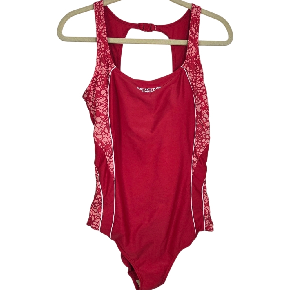 Roots One Piece in Red and White Size 14